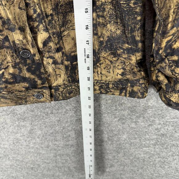 Ruby Rd. Jacket Women 12 Beige Geometric Button Up Collared Long Sleeve Pockets - Picture 5 of 6